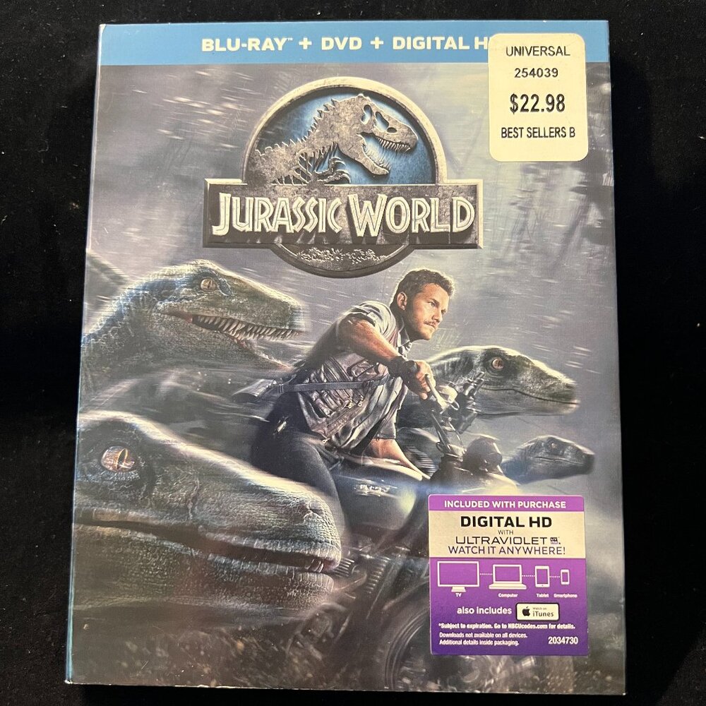 Jurassic World Blu Ray / DVD / Digital Copy